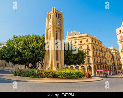 BEIRUT, LIBANON - Mai 22, 2017: Blick von Beirut Central District (oder Centre Ville), der Stadt, historischen, geographischen, kommerziellen und administrativen. Stockfoto