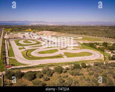 Circuito de Llucmajor Rennarena, Länge: 3.200 Meter, Gemeinde Llucmajor, Mallorca, Balearen, Spanien, Europa. Stockfoto