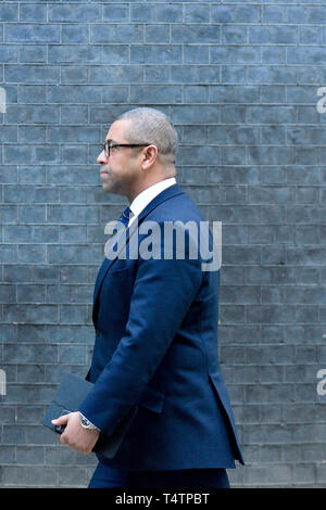 James geschickt MP (Con: Braintree) Parlamentarischer Staatssekretär für die Europäische Union - in der Downing Street, April 2019 Stockfoto