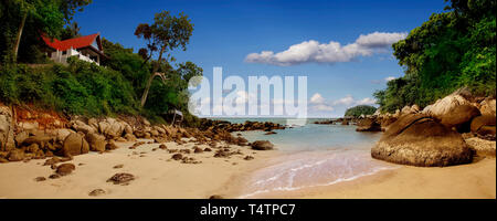 Panorama der atemberaubenden Aussicht Villa am Strand. Stockfoto