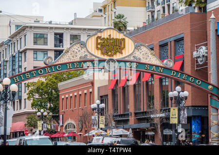 Historischen Zentrum von San Diego - der Gaslamp District - Kalifornien, USA - 18. MÄRZ 2019 Stockfoto