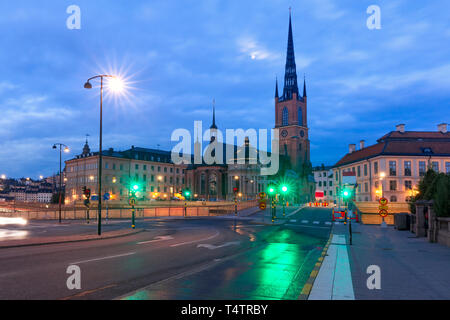 Riddarholmen Kirche auf Riddarholmen in Gamla Stan, der Altstadt von Stockholm, der Hauptstadt Schwedens. Stockfoto