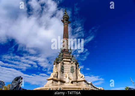 Kolumbus-Denkmal in Barcelona, Spanien Stockfoto