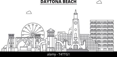 Daytona Beach, United States, umriss Reisen skyline Vector Illustration. Stock Vektor