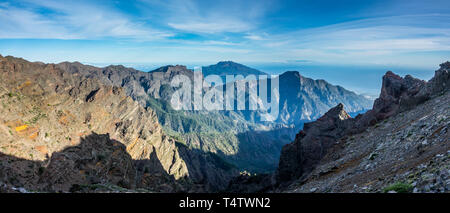 Blick auf Caldera Taburiente vocanic Bereich in La Palma, Kanarische Inseln Stockfoto