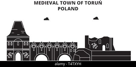 Polen, Torun, Reisen skyline Vector Illustration. Stock Vektor