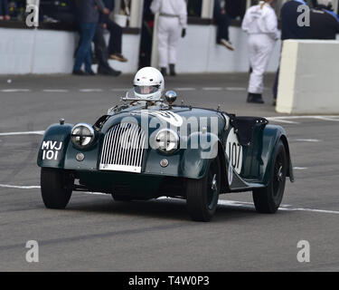 Rupert Richards, Morgan Plus 4, Tony Blick Trophäe, Straße, Sport- und GT-Fahrzeuge, 1954 bis 1959, 77 Mitglieder treffen, Goodwood, West Sussex, England Stockfoto