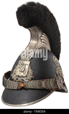 Schutzkleidung, Helme, Bayerische Helm Modell für Landwehr (miliz) Kavallerie, Wappen, Additional-Rights - Clearance-Info - Not-Available Stockfoto