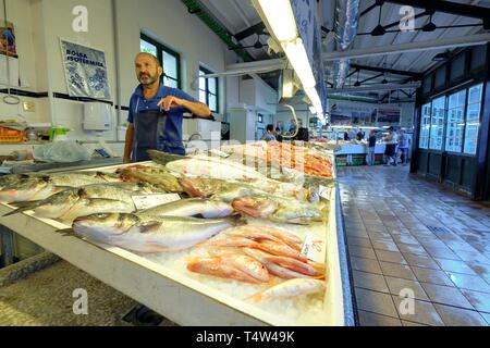 Mercado de pescados, Mahon, Menorca, Balearen, Spanien. Stockfoto