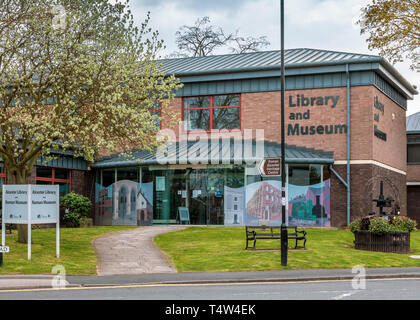 Alcester Bibliothek und Römischen Museum. Stockfoto