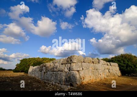 Hospitalet Vell, Edificio rechteckige de arquitectura ciclópea, núcleo de hábitat talayótico, término Municipal de Manacor, Mallorca, Balearen, Spanien, Europa. Stockfoto