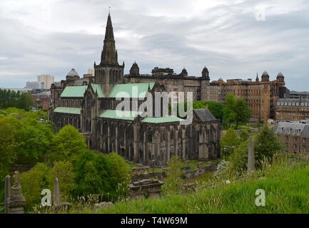 Glasgow Cathedral Schuss aus der Nekropole Stockfoto