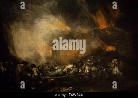 Francisco de Goya y Lucientes, Incendio de un Hospital, 1808-1812, óleo sobre Tabla, Museo Nacional de Bellas Artes (MNBA), Buenos Aires, Argentinien, Cono Sur, Südamerika. Stockfoto