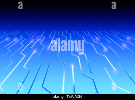 3D-Abbildung blau High Tech Platine Hintergrund mit Auswirkungen Stockfoto
