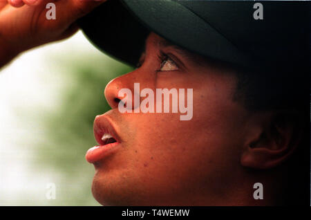 Golf Club St. Leon-Rot Deutschland 16.5.2002, Golf Deutsche Bank/SAP Open, Morgens --- Tiger Woods (USA) Stockfoto