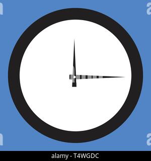Symbol um Stunden in einem flachen Stil. Vector Illustration auf farbigen Hintergrund. Stock Vektor