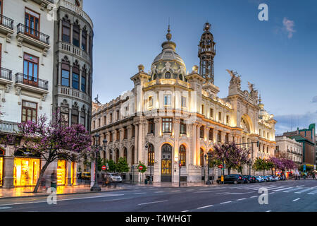 Central Post Office Jugendstilgebäude, Valencia, Comunidad Valenciana, Spanien Stockfoto