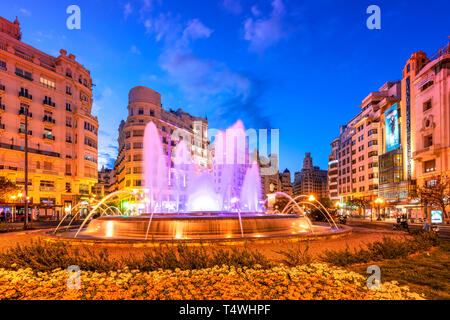 Plaza del Ayuntamiento Square, Valencia, Comunidad Valenciana, Spanien Stockfoto