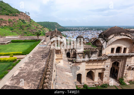 Bundi Blick von Garh Palast, Bundi, Rajasthan, Indien Stockfoto