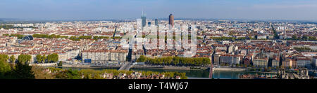 Panoramablick von Lyon in Frankreich Stockfoto