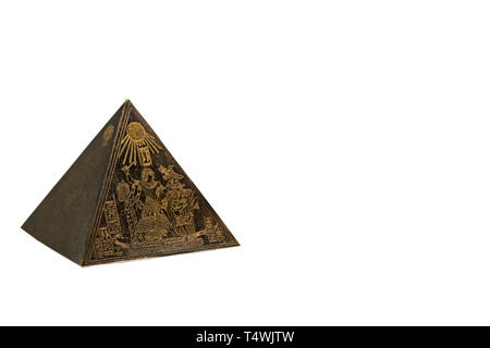 Figurine der ägyptischen Pyramide mit Kopie Raum Hintergrund Stockfoto