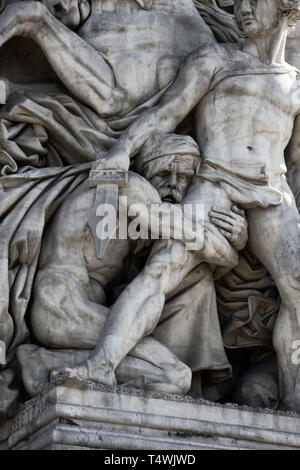 Triumphbogen von der Champs Elysees entfernt, in Paris. Den Widerstand von 1814 Skulpturengruppe Stockfoto