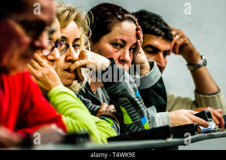 Katalanische Fischauktion in Palamós, Spanien Stockfoto