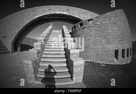 Santa Maria degli Angeli Kapelle von Mario Botta (Monte Tamaro, Tessin, Schweiz) Stockfoto