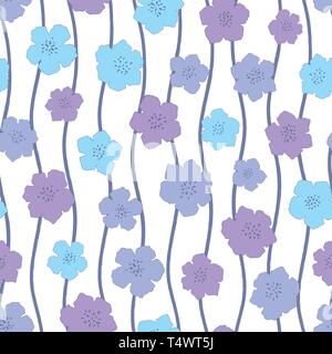 Hibiscus nahtlose Muster. Einfache Hibiscus flower Design mit gewellten vertikale Linien. Vector Illustration Hintergrund für Interieur-, Mode-, Textil-, Surf Stock Vektor