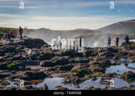 Godafoss - Wasserfall der Götter auf der Skjalfandafljot Fluss in der nordöstlichen Region von Island Stockfoto