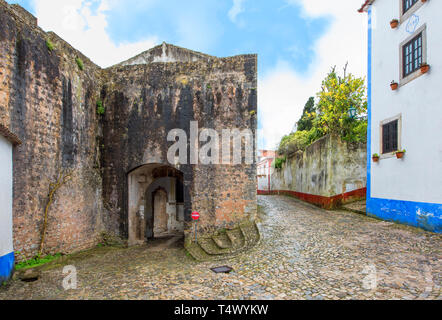 Spaziergang durch die Altstadt von Obidos. Portugal Stockfoto