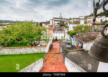 Spaziergang durch die Altstadt von Obidos. Portugal Stockfoto