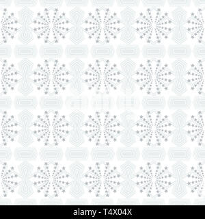 Nahtlose geometrische Muster der Weiche blaue Sterne und polygon Formen mit weißen Linien. Flaches Design Illustration. Stockfoto