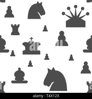 Nahtloses Muster mit Schachfiguren. Vektorgrafik. Stock Vektor