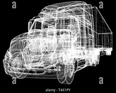 Modell Pkw Anhänger. 3D-Rendering Stockfoto