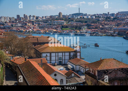 Porto, Portugal. 22. März 2019. Blick auf die alfandega Gebäude wie Customs House verwendet wird nun als Kongress- und Veranstaltungs- zentrum in der Innenstadt von Porto verwendet Stockfoto