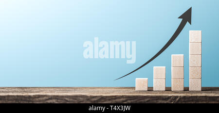 Ergebnis Diagramm Aus Holz- Bausteine/geschäftlichen Erfolg Konzept Stockfoto