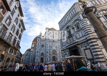 Florenz, Italien, 24. Oktober 2015: Das Exterieur und architektonische Details der Kathedrale Santa Maria del Fiore, 24. Oktober 2015 in Florenz, Italien Stockfoto
