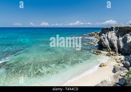 Felsige Klippen auf der Isla Mujeres, Cancun Stockfoto