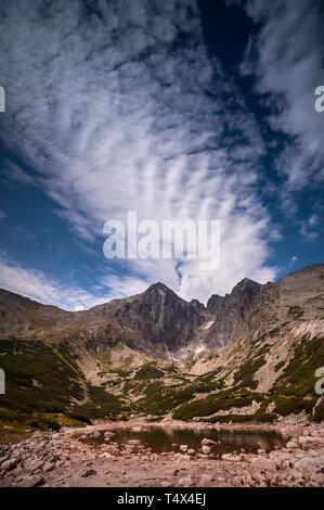 Skalnaté Pleso (Rocky See) in der Vysoké Tatry (Hohe Tatra) Stockfoto