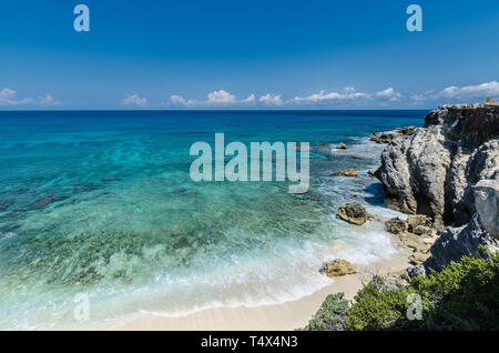 Felsige Klippen auf der Isla Mujeres, Cancun Stockfoto