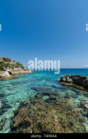 Felsige Klippen auf der Isla Mujeres, Cancun Stockfoto