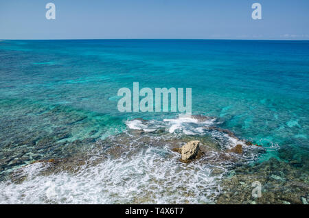 Felsige Klippen auf der Isla Mujeres, Cancun Stockfoto