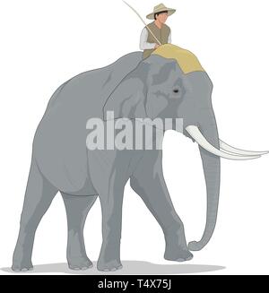 Asiatischer Elefant Vector Illustration Stock Vektor