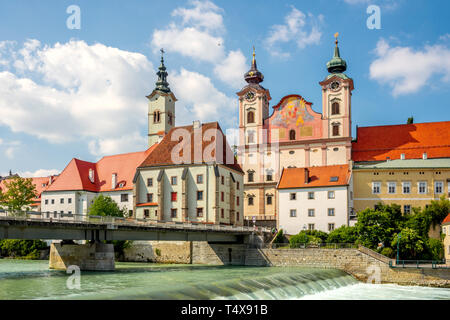 Kirche in Steyr, Österreich Stockfoto