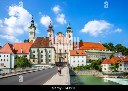 Kirche in Steyr, Österreich Stockfoto