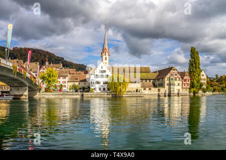 Blick auf Stein am Rhein, Schweiz Stockfoto