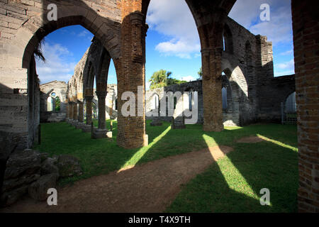 Bermuda, Südküste, St. George's Parish, Unvollendete Kirche Stockfoto