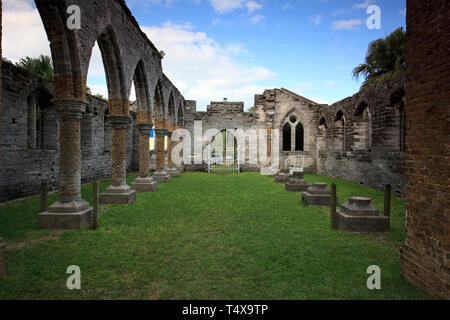 Bermuda, Südküste, St. George's Parish, Unvollendete Kirche Stockfoto