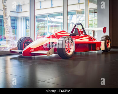 ARESE, ITALIEN - Februar 13, 2019: 1951 Alfa Romeo Formel Alfa Boxer in das Alfa Romeo Museum (Museo Storico Alfa Romeo) Stockfoto